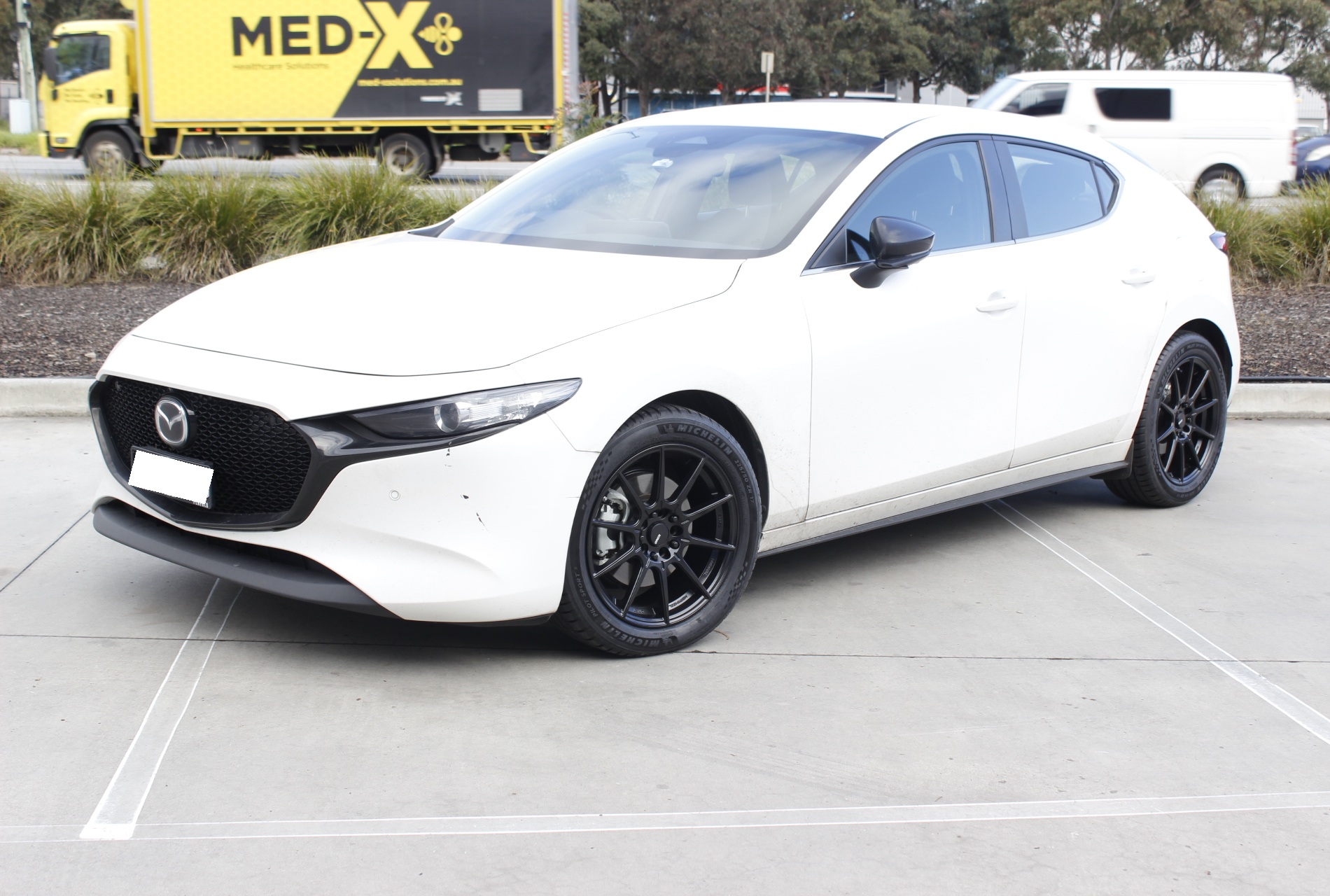 MAZDA 3 WITH 17 INCH KING SATIN BLACK WHEELS  |  | MAZDA