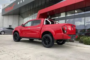 NISSAN NAVARA NP300 RED with RVE INTREPID 20 inch WHEELS | NISSAN
